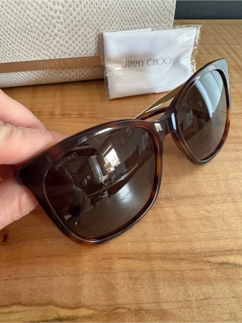 Jimmy Choo Nerea Tortoiseshell Sunglasses with Brown Lenses NIB